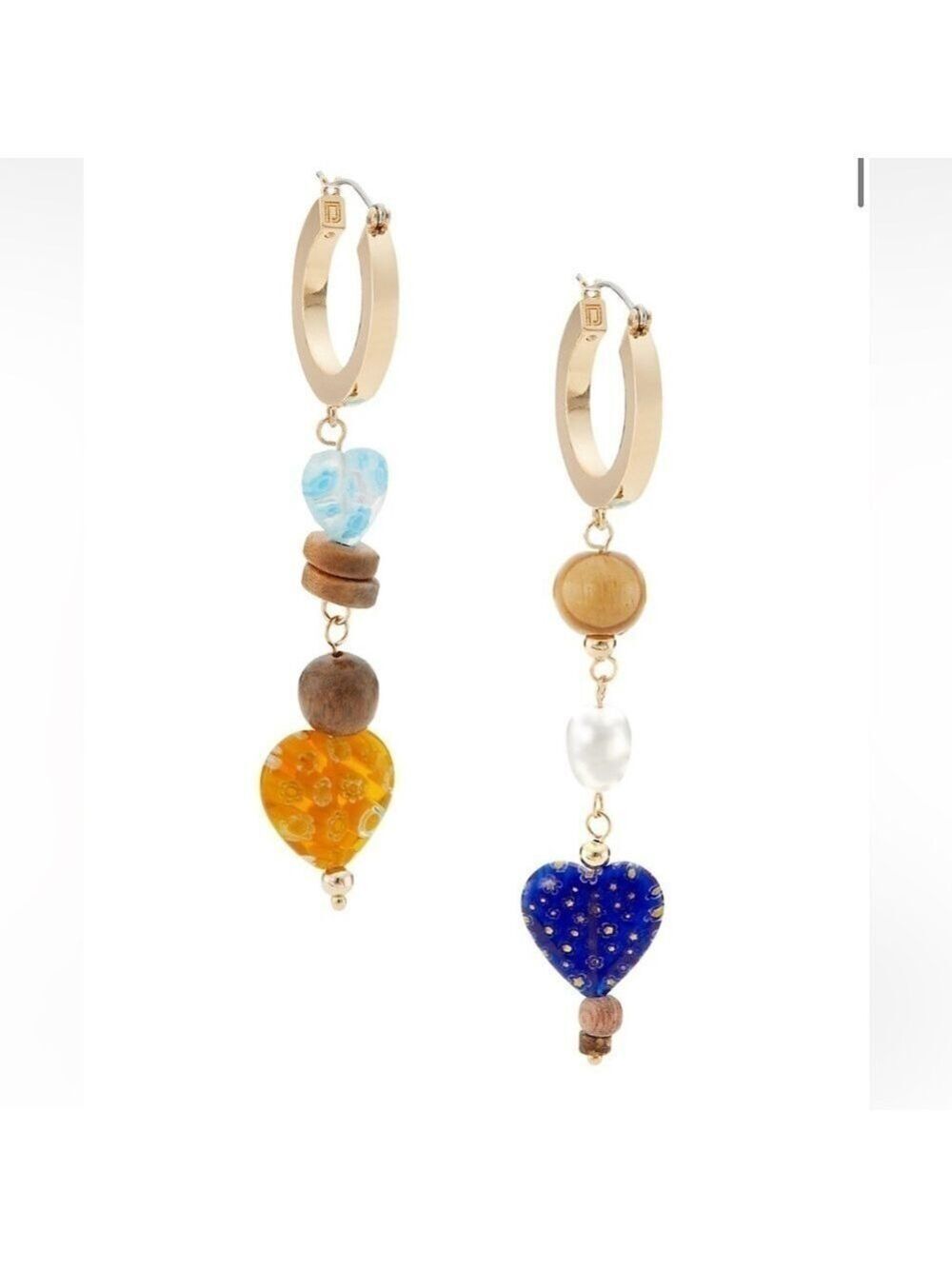 DANNIJO Matilde Mismatched Gold-Plated Pearl & Bead Drop Earrings New